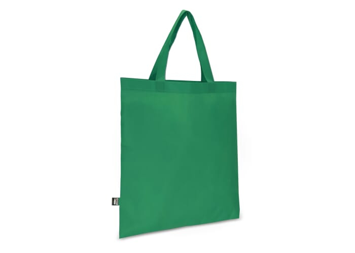 Tote-bag personnalisable avec poignées courtes rPET non tissé 75g Vert 